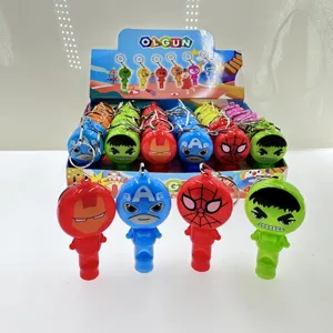 Brand New Mini Creative Super Hero Cartoon Custom UV Printing Pure Color Lighting Led Keychains For Kid's Toy