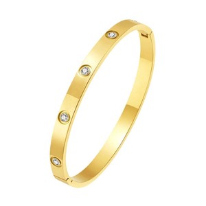 Bracelets de mode élégants pour femmes en gros d'usine, bracelets à chaîne et à maillons en acier inoxydable plaqué or 18 carats - Product Image 5