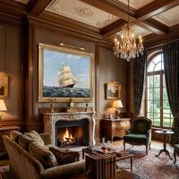 Peinture à l'huile de bateau à voile 100% peinte à la main avec cadre orné de luxe en or, grande toile de paysage marin pour la décoration d'hôtel