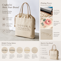 Sac fourre-tout en toile personnalisé avec cordon de serrage, logo de marque, sac de shopping réutilisable avec fermeture éclair, emballage cadeau pour la vente au détail