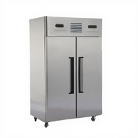 Réfrigérateur congélateur vertical à double porte en acier inoxydable avec ventilateur de refroidissement réglable pour usage hôtelier LG