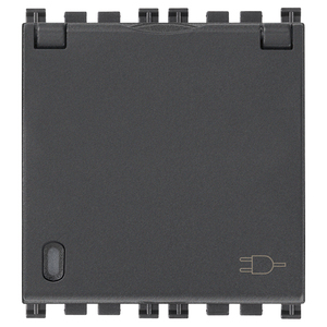 Interruttore a Muro 2P+T 16A DE in Rame Grigio 5.1x4.3x5.3cm - Product Image 1