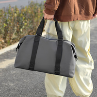 Sac de voyage unisexe décontracté, simple, léger, en velours, avec fermeture éclair, imperméable, pliable, 20-35L, grande capacité, pour les voyages courts, bagage à main, étanche