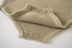 Mono de Punto de Algodón para Bebé Recién Nacido, Color Sólido, Otoñal, Cómodo y Bonito, Venta al Por Mayor - Product Image 5