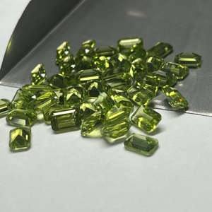 Pierre de péridot naturelle de qualité A, taille émeraude 5x7 mm, pour la fabrication de bijoux - Product Image 3