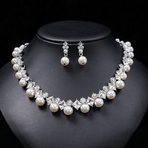 Collana estiva alla moda Set accessori collana di perle <span class=keywords><strong>da</strong></span> <span class=keywords><strong>sposa</strong></span> e orecchini Set <span class=keywords><strong>da</strong></span> donna - Product Image 2