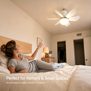 Ceiling Fan with Light <b>Remote</b> Control Modern LED Ceiling Fan Dimmable Quiet 6 Blades Flush Mount for Bedroom Living Room - Product Image 6