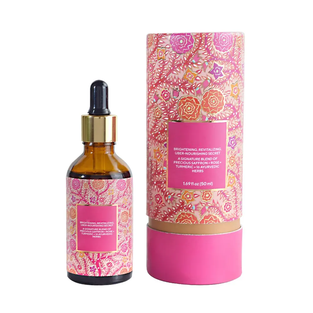 100% Huile naturelle pour le visage à la rose avec hamamélis Safran exotique Curcuma Rose Huile de sérum pour le visage pour une peau visiblement plus lumineuse