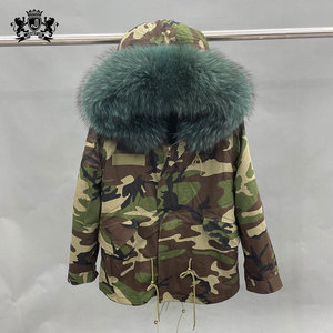 Factory Direct Winter Thick Warm Hooded <strong>Coat</strong> Khaki Green Real Fur Jacket <strong>Black</strong> <strong>Parka</strong> for <strong>Women</strong> - Product Image 1