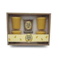 GB46-51F Vente en gros de bougies décoratives en cire d'abeille, bougies votives en verre parfumées, ensemble cadeau