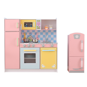 Vente flash - Cuisine de jeu en bois vintage pour enfants avec four, robinet, brûleur et accessoires de cuisine - Pastel - Product Image 3