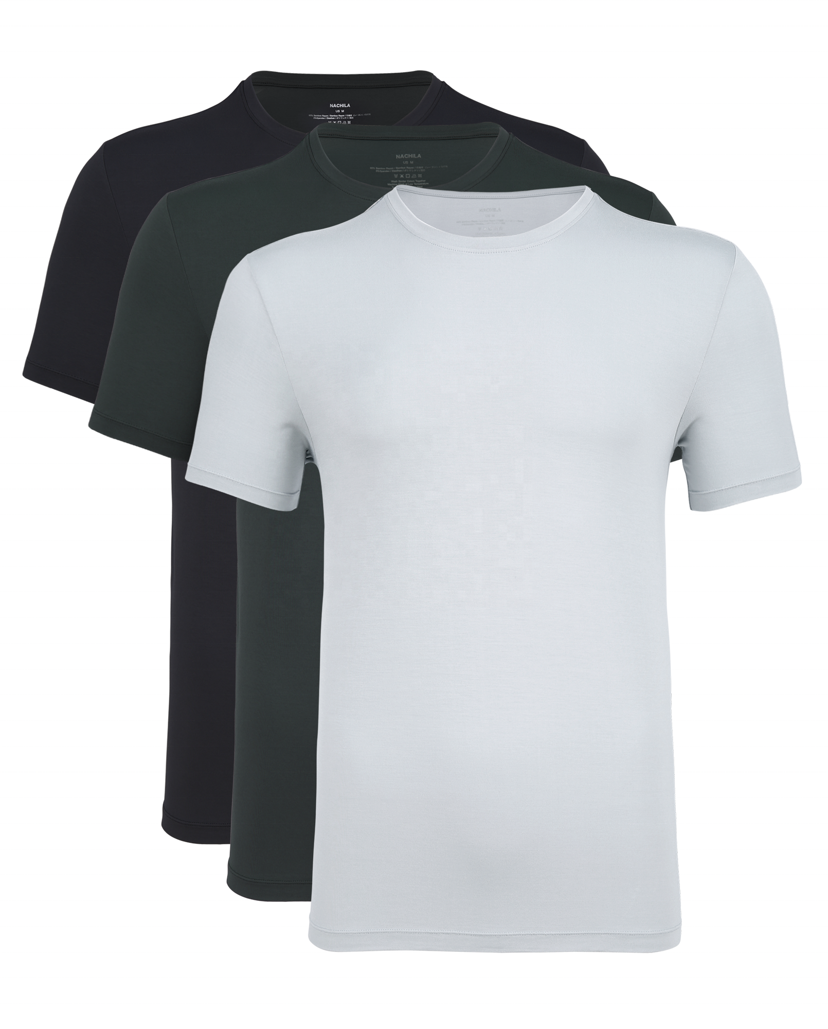 3 Pack Soft Comfy Crew Neck Breathable Short Sleeve Tees Men'S Bamboo Stock T-Shirt T-Shirts