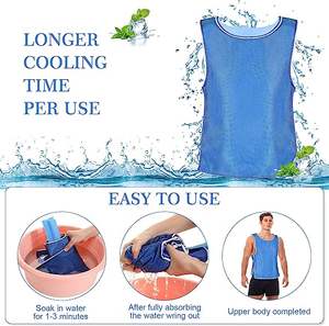 Chaleco de enfriamiento de hielo activado por agua PVA azul con cinta reflectante Chaqueta delgada de aire acondicionado para actividades al aire libre de verano - Product Image 4