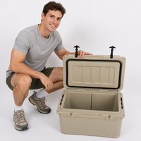 Glacière rotomoulée moderne 65QT, très vendue, pour extérieur, portable, grande capacité, pour pique-nique, pêche, camping, transport de nourriture, étanche