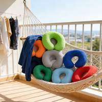 Oreiller cervical en mousse à mémoire de forme de haute qualité, tricoté, portable, coussin de voyage pour dormir, camping, allaitement, voiture, avion