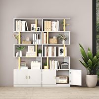 Étagère bibliothèque moderne en bois en forme de S, écologique, gain de place, haute, pour rangement et présentation, chambre, salon, bureau à domicile