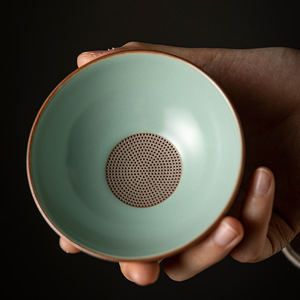 Tianqing Ru Kiln <b>Tea</b> Strainer Porcelain Round Kung Fu <b>Tea</b> <b>Set</b> Accessory Without Lid Afternoon <b>Tea</b> Use - Product Image 2
