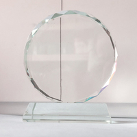 Honneur de cristal personnalisé Edga coupe cristal prix coupe flamme forme ronde trophée de cristal blanc