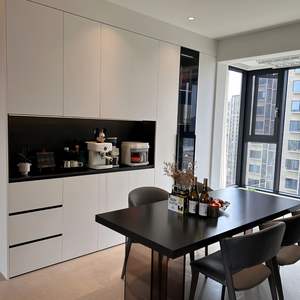 Mesa de Comedor Flotante de Acrílico, Rectangular, Negra, Moderna, Minimalista, Estable, para Apartamentos Pequeños, Uso Doméstico - Product Image 2