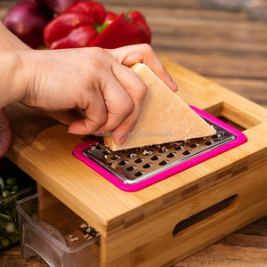 Planche à découper en bois <span class=keywords><strong>de</strong></span> bambou, avec râpe et tiroirs <span class=keywords><strong>de</strong></span> rangement - Product Image 5