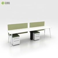 Venta al por mayor ahorro de espacio escritorio de oficina dos personas mesa de oficina moderna estación de trabajo muebles