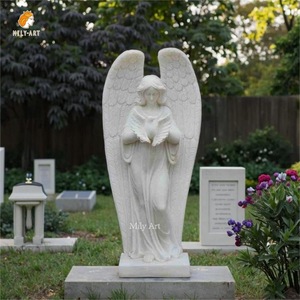 Monumento alto <span class=keywords><strong>de</strong></span> <span class=keywords><strong>mármol</strong></span> tallado a mano estatua <span class=keywords><strong>de</strong></span> Ángel <span class=keywords><strong>lápida</strong></span> conmemorativa a la venta - Product Image 5