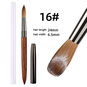 Size 16 Round Head 100% Pure Sable Kolinsky Brush for Acrylic Nails <b>UV</b> Gel Painting Nail Salon Manicure Nail Art <b>Paint</b> Brush - Product Image 6