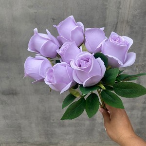 Bulgarian Rose <b>Artificial</b> <b>Bouquet</b> 9 Heads Silk Flower High Simulation Wedding Home Decor Centerpiece - Product Image 1