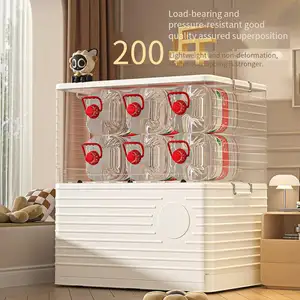 Rmier Caixa de armazenamento de plástico dobrável multifuncional personalizada para colcha de roupas e brinquedos para uso em sala de estar