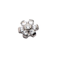 Bijou corporel en titane G23 avec sertissage en forme de fleur, ancre dermique - Cadeau tendance pour mariage, fiançailles, fête