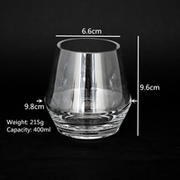 Verre à vin sans pied en cristal sans plomb en forme d'œuf personnalisé de 370 ml, 400 ml, 450 ml, modèle populaire