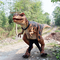 Costume de dinosaure réaliste personnalisé, costume de mascotte T-Rex avec jambes apparentes, interactif pour parc d'aventure, adulte