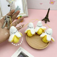 Vente en gros personnalisé belle banane fruits plantes en peluche porte-clés jouets mignon nourriture porte-clés sac à main pendentif à breloque cadeau pour les femmes