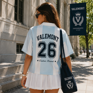 Polo court personnalisé pour femme, style universitaire, streetwear, pour club de football, fan, col polo, maillot vintage - Product Image 2