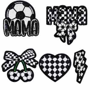 Patch thermocollant brodé de sequins, motif Gant de baseball et MAMA Sport, pour la décoration de vêtements, chapeaux et sacs - Product Image 4