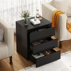 3 <b>Drawer</b> Dresser Set Of 2 <b>Small</b> Wooden Chest Of <b>Drawers</b> For Bedroom Storage Nightstand Side Table - Product Image 4