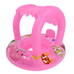 ABC <b>Inflatable</b> Child Swimming Ring With Sunshade 80x60x55cm Cartoon Print For Pool Water Play - Product Image 4