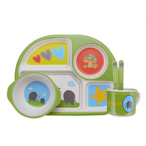 <span class=keywords><strong>Precio</strong></span> al por mayor ECO friendly stocks animal de dibujos animados Zoología niños Juego de vajilla de fibra de bambú - Product Image 2