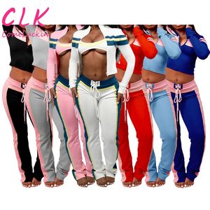 Fall Women <strong>Clothing</strong> Outfits Workout Fitness 3 Pieces Leggings Set Sport Jacket Jogger Pant Women Tracksuit Set for <strong>Ladies</strong> - Product Image 6