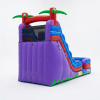 Toboggan gonflable de surf de 20 pieds avec piscine amovible en PVC, usage commercial extérieur