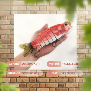 Leurre de pêche WEIHE à six segments, design à bouche ouverte, flexible, multi-articulé, pour poissons d'eau douce, lac, rivière - Product Image 5