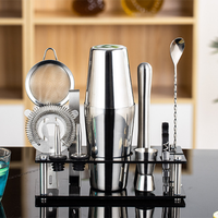 Ensemble d'outils de bar en acier inoxydable, kit de mélange de cocktails, accessoires professionnels pour barman, ensembles de cocktails en acier inoxydable