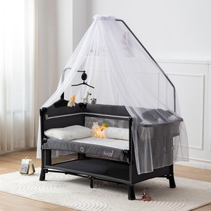 Tienda <span class=keywords><strong>de</strong></span> campaña moderna con mosquitera para <span class=keywords><strong>cuna</strong></span> lateral, <span class=keywords><strong>cuna</strong></span> <span class=keywords><strong>de</strong></span> <span class=keywords><strong>viaje</strong></span> grande y plegable para recién nacidos y bebés para dormitorio, comedor y uso escolar - Product Image 5