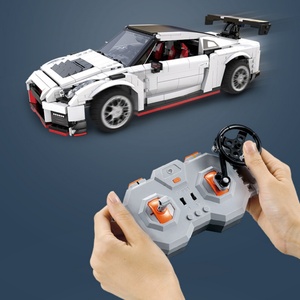 Voiture de course sportive SJY-C61020W GTR R35, 1322 pièces, blocs de construction techniques écologiques à monter soi-même, voiture RC, jouet éducatif, 50 m - Product Image 6