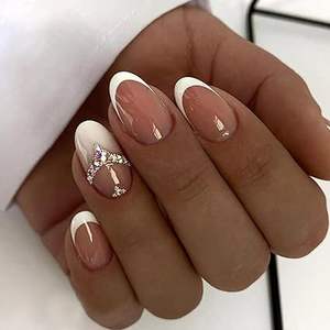 Venta caliente Prensa <span class=keywords><strong>en</strong></span> caja <span class=keywords><strong>en</strong></span> las uñas Ballet corto blanco perla crema francés lindo chica uñas estilo Ins usar uñas - Product Image 4