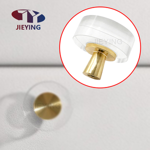 Jieying Wholesale Simple Single Hole <strong>Gold</strong> Base Luxury Drawer Wardrobe Cabinet <strong>Door</strong> <strong>Knobs</strong> Round Head Crystal Handle - Product Image 4