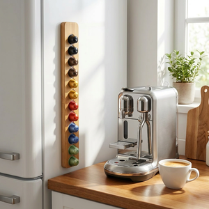 Support mural vertical en bambou pour 12 capsules Nespresso, colonne simple, rail pour capsules, nouveau modèle - Product Image 2