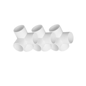 Raccord PVC 1/2 pouce 4 voies personnalisé - Té de sortie latérale de qualité meuble pour cadres de bricolage - Product Image 3