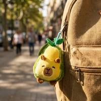 En gros, Porte-clés et breloques de sac en peluche Capybara Ananas Mignons, Thème Fruits Créatif, Porte-clés en Peluche Dessin Animé, Cadeau pour Enfants
