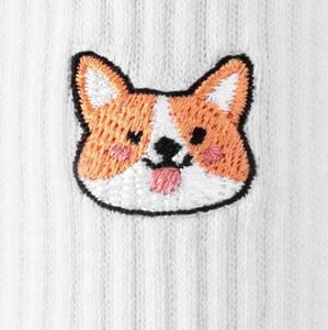 कस्टम खेल मोजे उच्च गुणवत्ता वाले टखने की टेरी पतली मोजे कपास खेल पुरुष कुत्ते डिजाइन कढ़ाई चालक दल मोजे कस्टम लोगो - Product Image 3